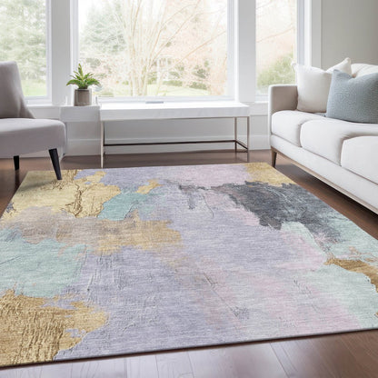 Machine Washable Indoor/Outdoor Chantille Lavender 2'6" x 3'10" Rug