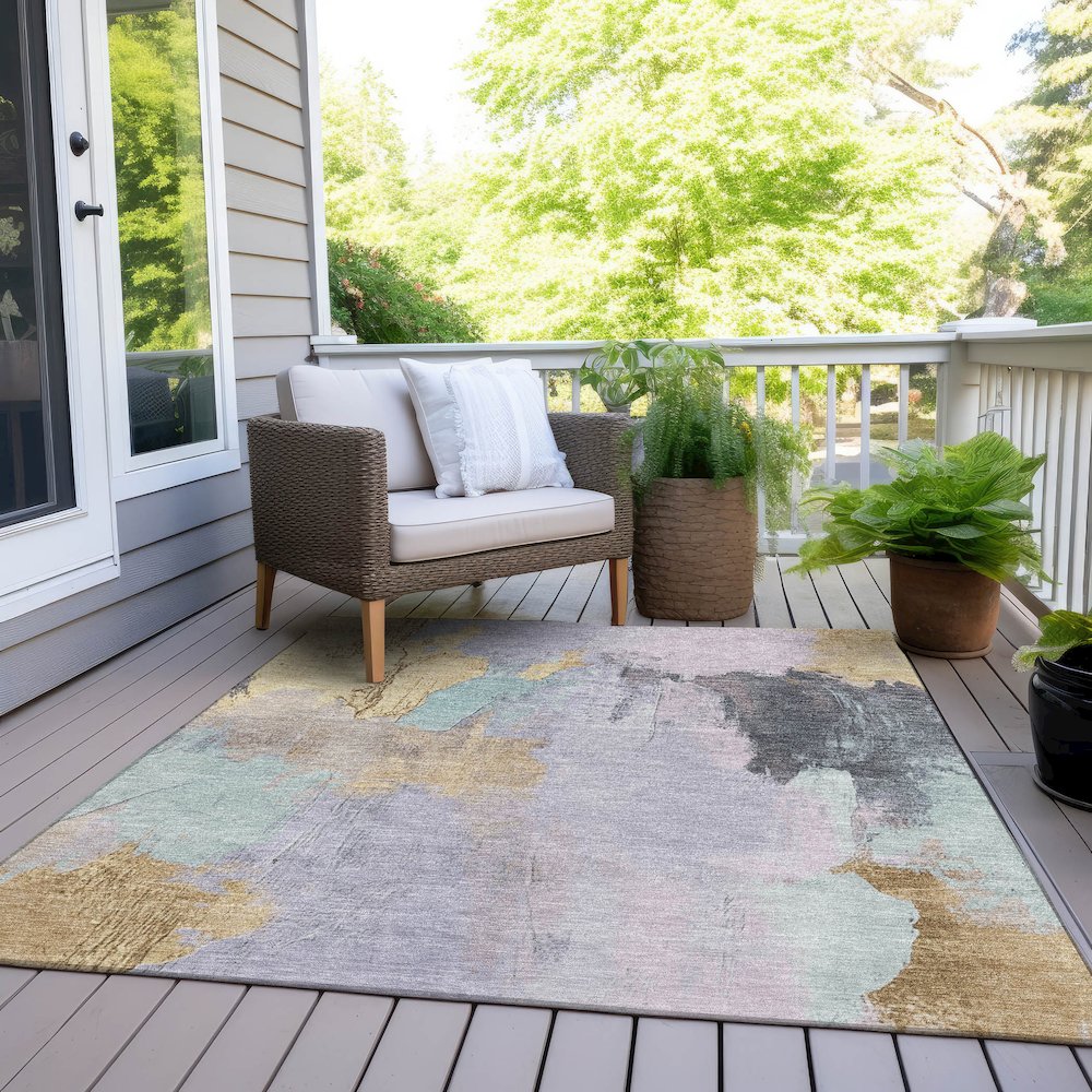 Machine Washable Indoor/Outdoor Chantille Lavender 2'6" x 3'10" Rug
