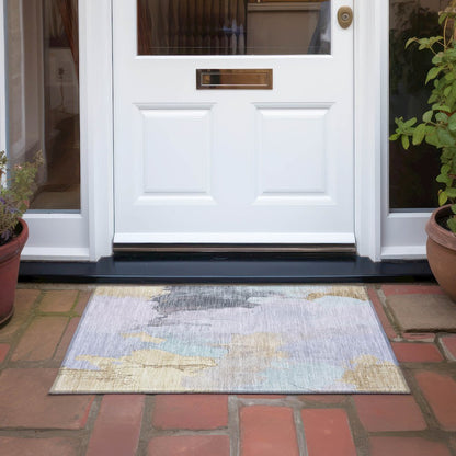 Machine Washable Indoor/Outdoor Chantille Lavender 1'8" x 2'6" Rug