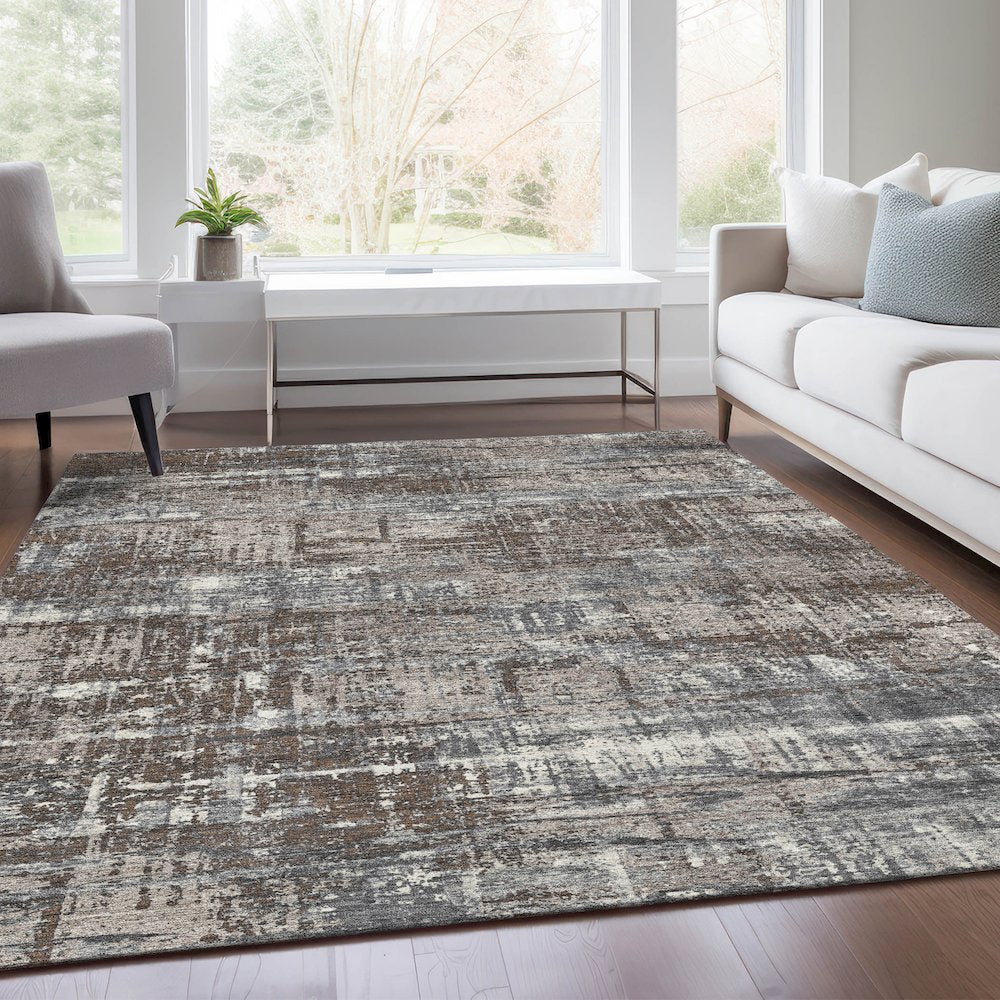 Machine Washable Indoor/Outdoor Chantille Brown 2'6" x 3'10" Rug