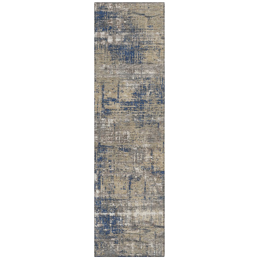 Machine Washable Indoor/Outdoor Chantille Navy 2'3" x 7'6" Runner Rug