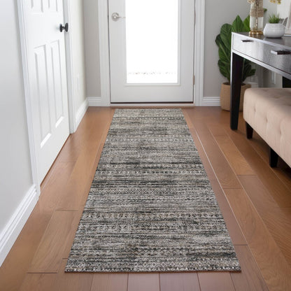 Machine Washable Indoor/Outdoor Chantille Taupe 2'3" x 7'6" Runner Rug