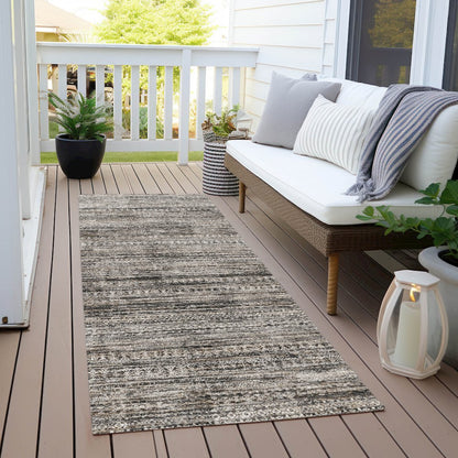 Machine Washable Indoor/Outdoor Chantille Taupe 2'3" x 7'6" Runner Rug
