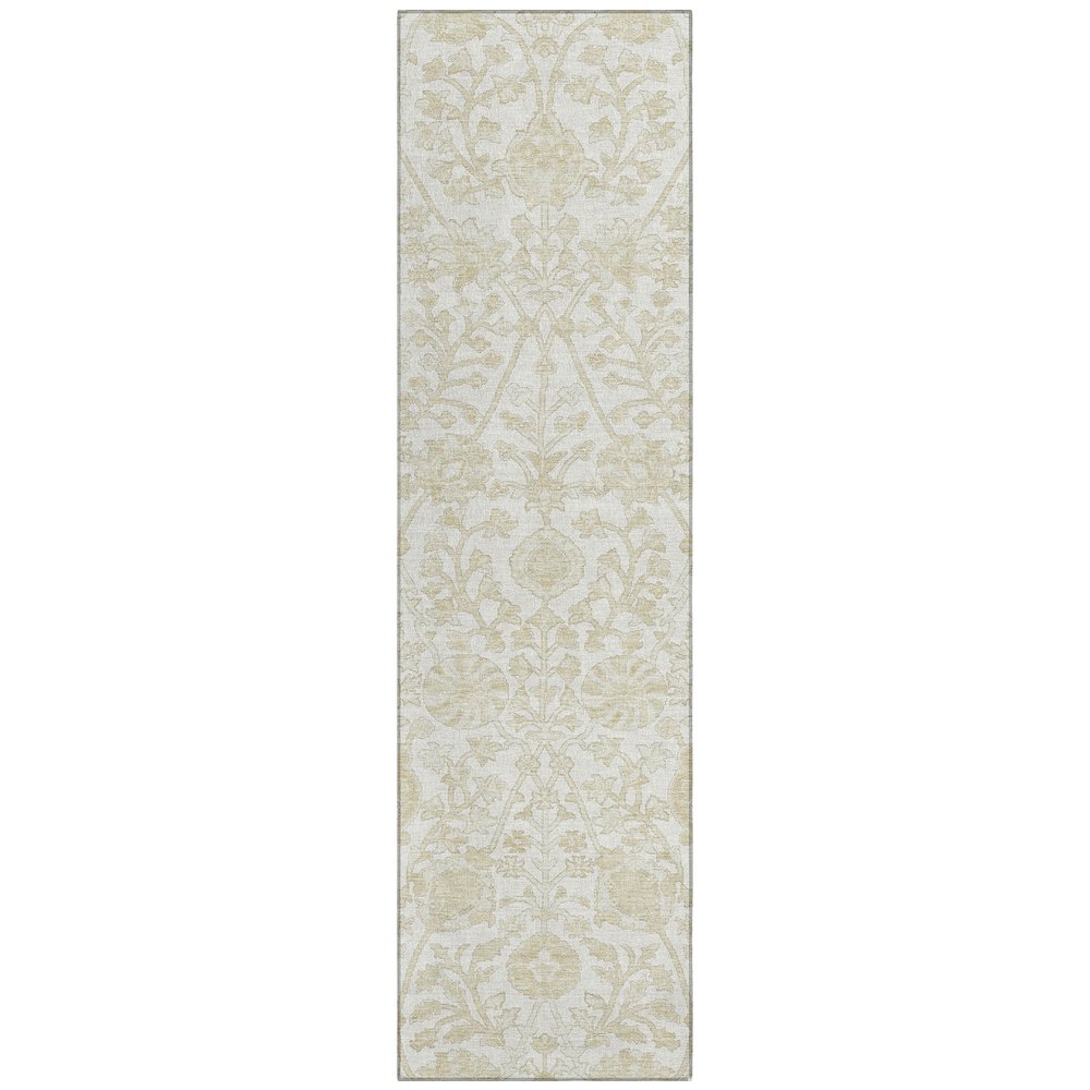Machine Washable Indoor/Outdoor Chantille Ivory 2'3" x 7'6" Runner Rug