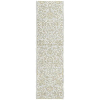 Machine Washable Indoor/Outdoor Chantille Ivory 2'3" x 7'6" Runner Rug