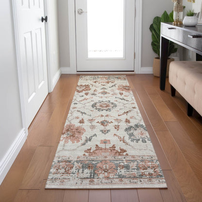 Machine Washable Indoor/Outdoor Chantille Linen 2'3" x 7'6" Runner Rug