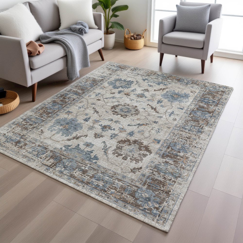 Machine Washable Indoor/Outdoor Chantille Putty 2'6" x 3'10" Rug