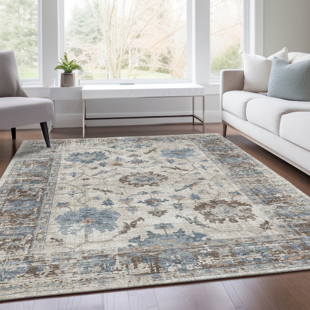 Machine Washable Indoor/Outdoor Chantille Putty 2'6" x 3'10" Rug