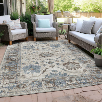 Machine Washable Indoor/Outdoor Chantille Putty 2'6" x 3'10" Rug