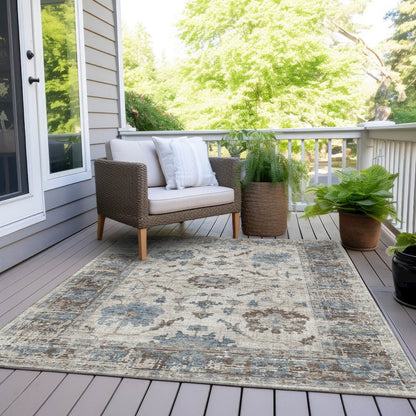 Machine Washable Indoor/Outdoor Chantille Putty 2'6" x 3'10" Rug