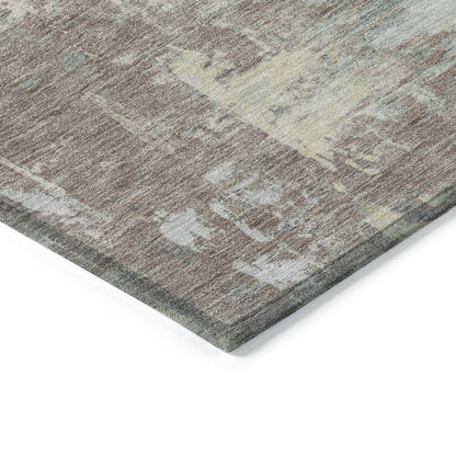 Machine Washable Indoor/Outdoor Chantille Tan 1'8" x 2'6" Rug