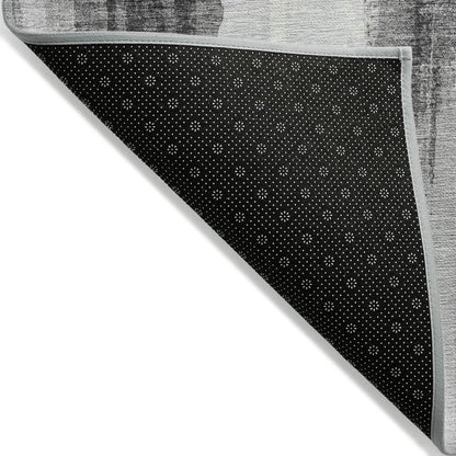 Machine Washable Indoor/Outdoor Chantille Black 1'8" x 2'6" Rug