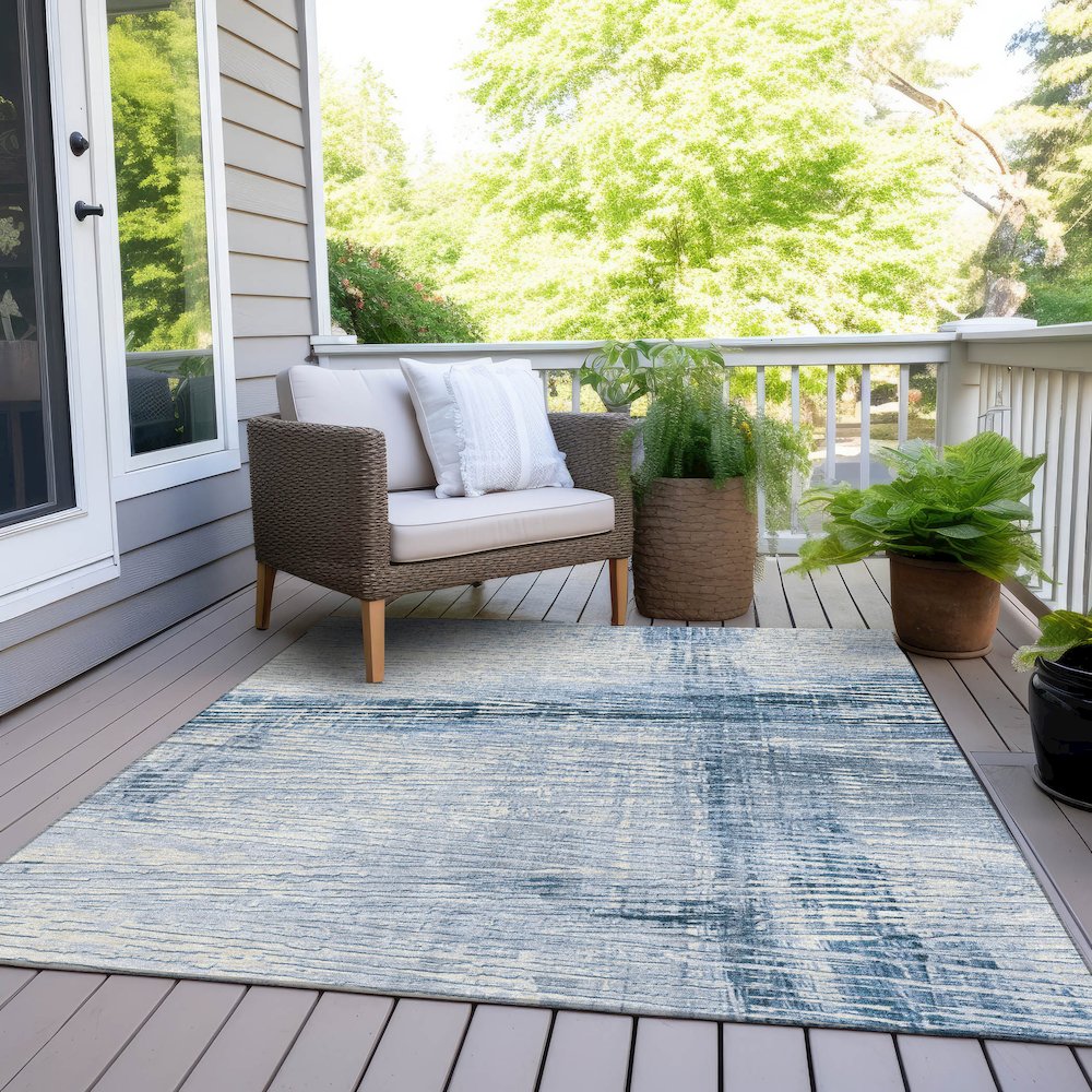 Machine Washable Indoor/Outdoor Chantille Sky 2'6" x 3'10" Rug
