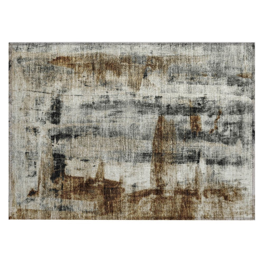 Machine Washable Indoor/Outdoor Chantille Taupe 1'8" x 2'6" Rug