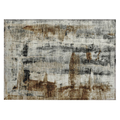Machine Washable Indoor/Outdoor Chantille Taupe 1'8" x 2'6" Rug