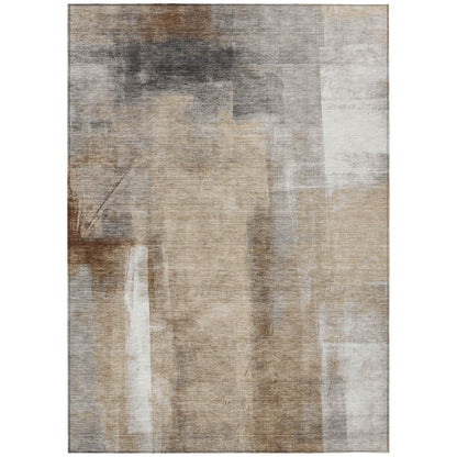 Machine Washable Indoor/Outdoor Chantille Beige 2'6" x 3'10" Rug
