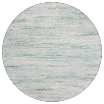 Machine Washable Indoor/Outdoor Chantille Aloe 8' x 8' Round Rug