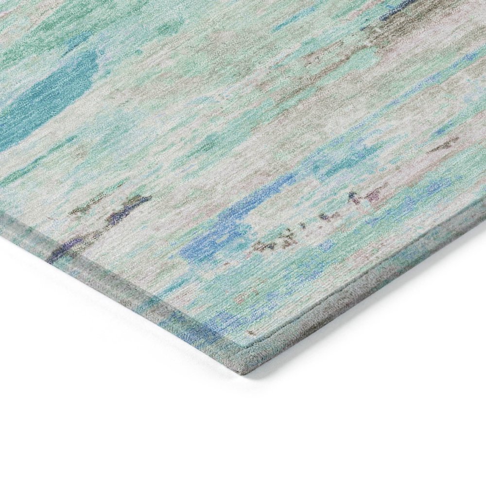 Machine Washable Indoor/Outdoor Chantille Teal 1'8" x 2'6" Rug