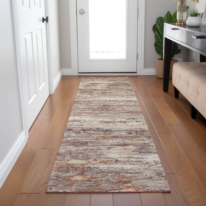 Machine Washable Indoor/Outdoor Chantille Terracotta 2'3" x 7'6" Runner Rug