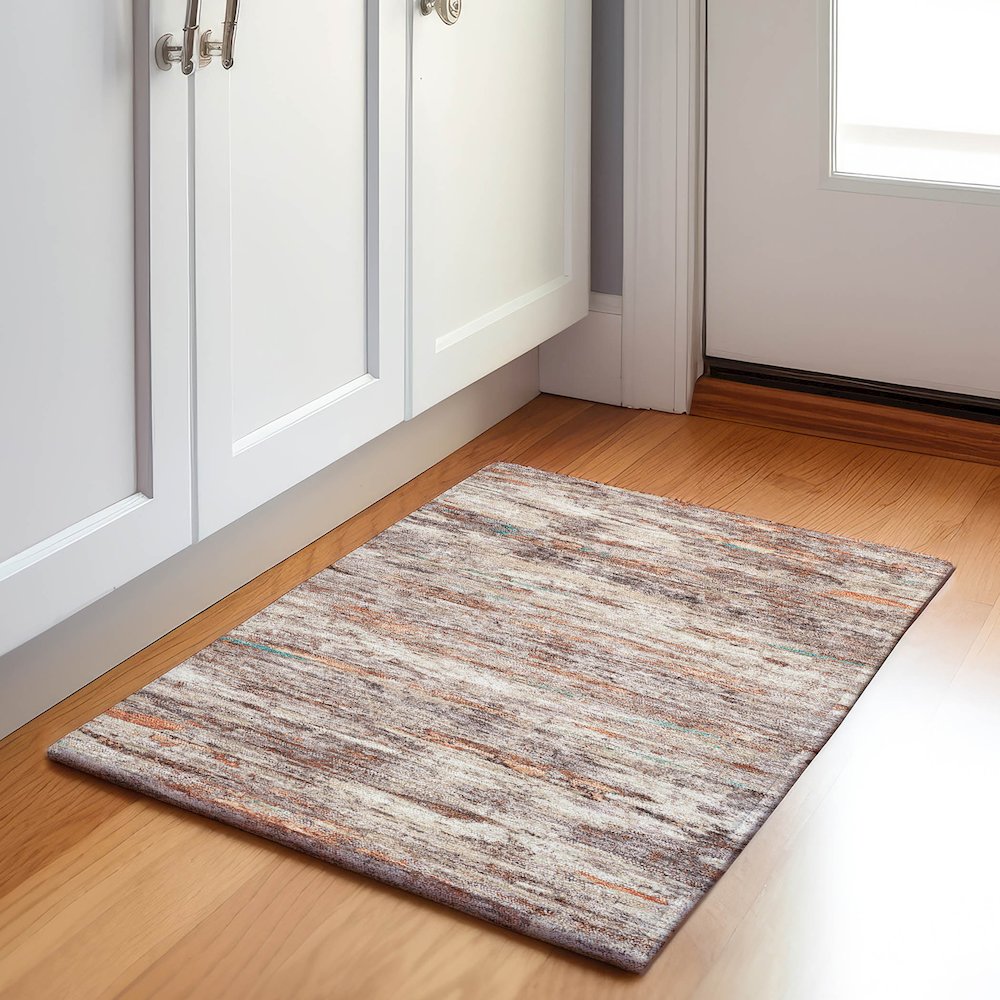 Machine Washable Indoor/Outdoor Chantille Terracotta 1'8" x 2'6" Rug