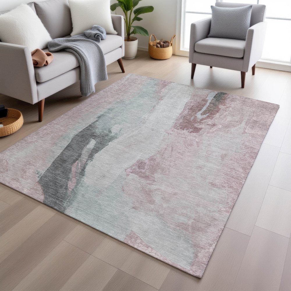 Machine Washable Indoor/Outdoor Chantille Blush 2'6" x 3'10" Rug