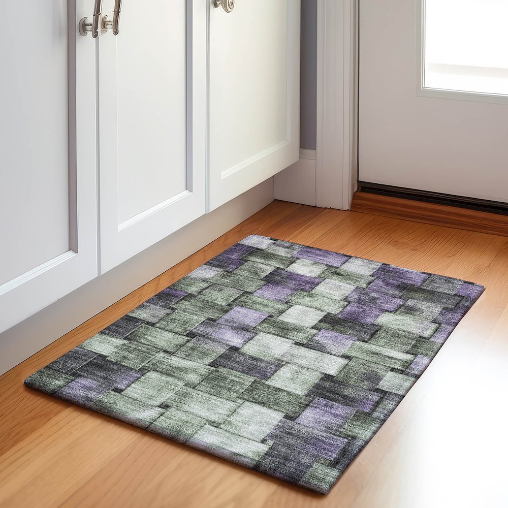 Machine Washable Indoor/Outdoor Chantille Sage 1'8" x 2'6" Rug
