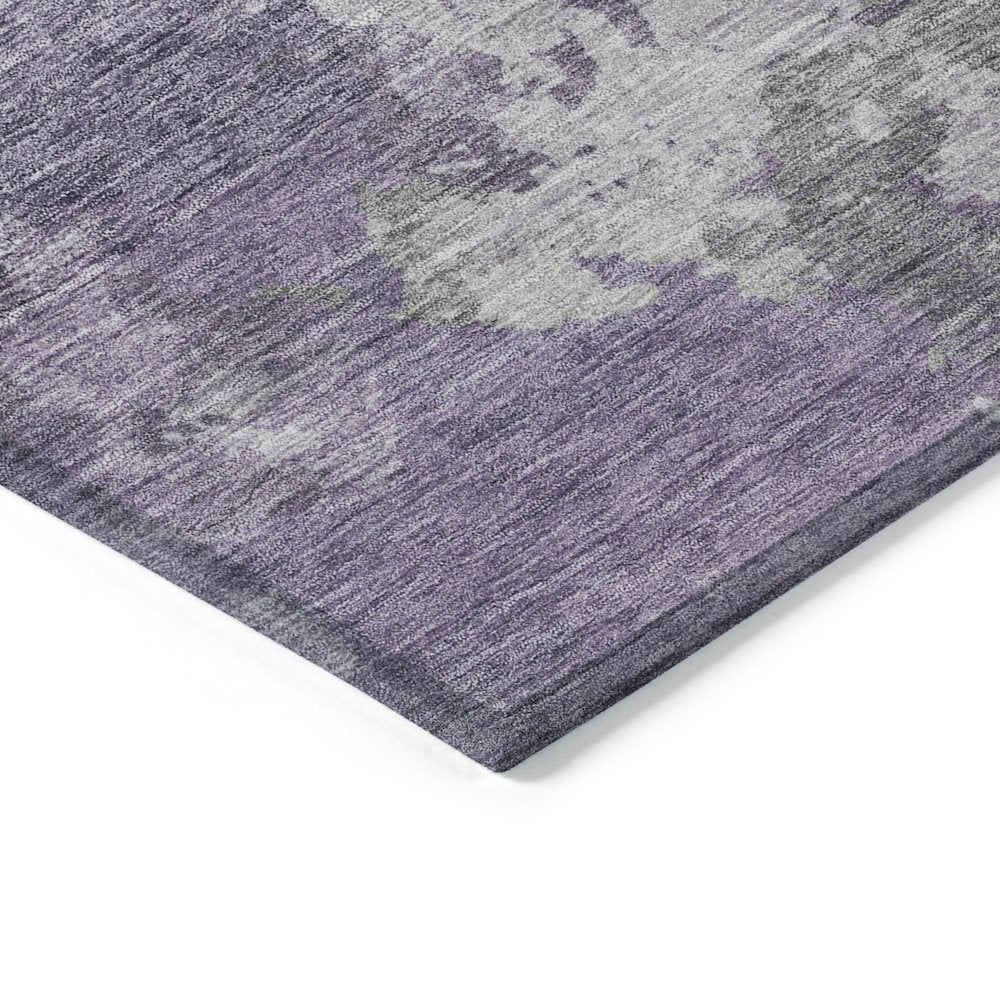 Machine Washable Indoor/Outdoor Chantille Purple 1'8" x 2'6" Rug