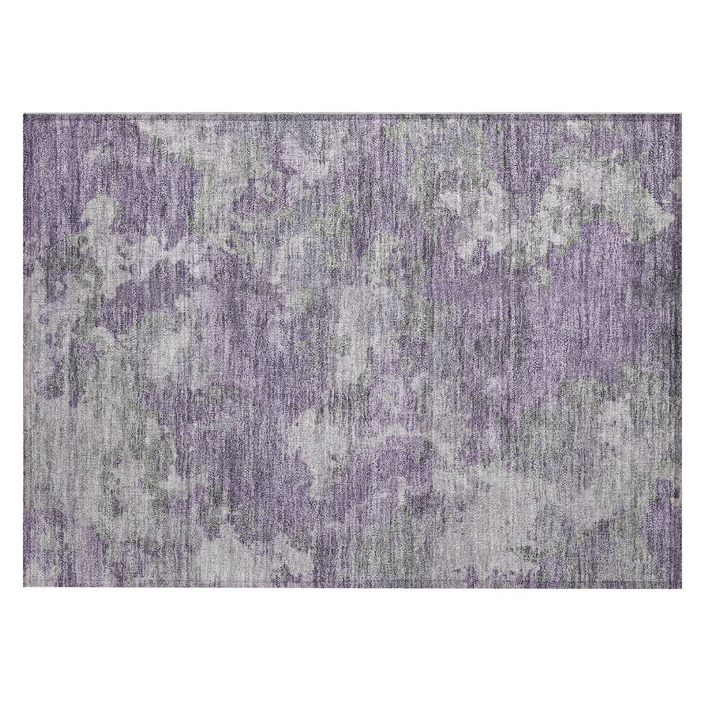 Machine Washable Indoor/Outdoor Chantille Purple 1'8" x 2'6" Rug