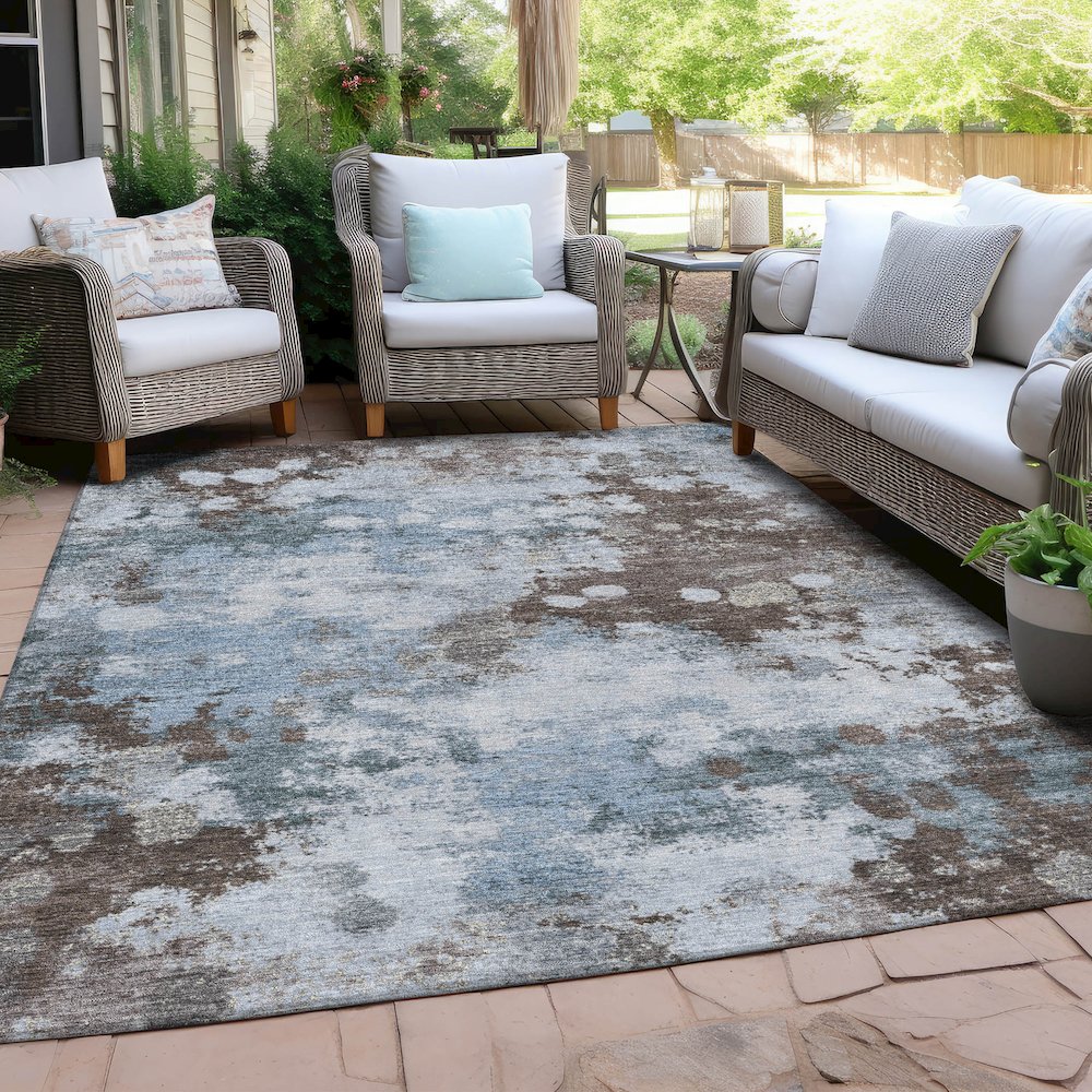 Machine Washable Indoor/Outdoor Chantille Sky 2'6" x 3'10" Rug