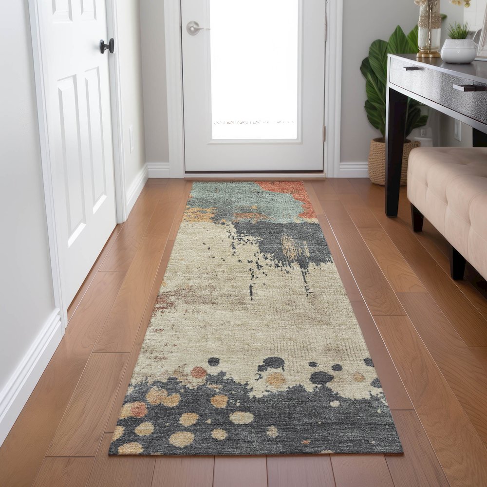 Machine Washable Indoor/Outdoor Chantille Paprika 2'3" x 7'6" Runner Rug