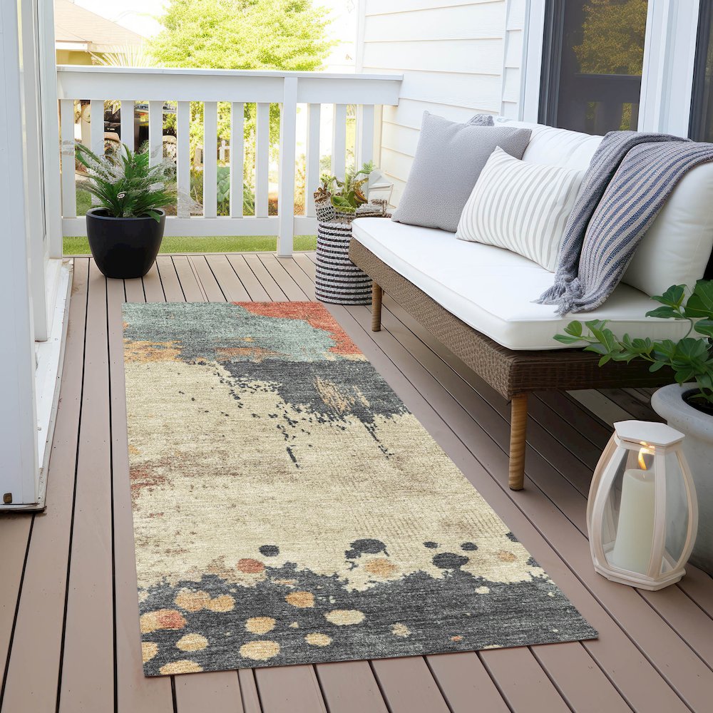 Machine Washable Indoor/Outdoor Chantille Paprika 2'3" x 7'6" Runner Rug