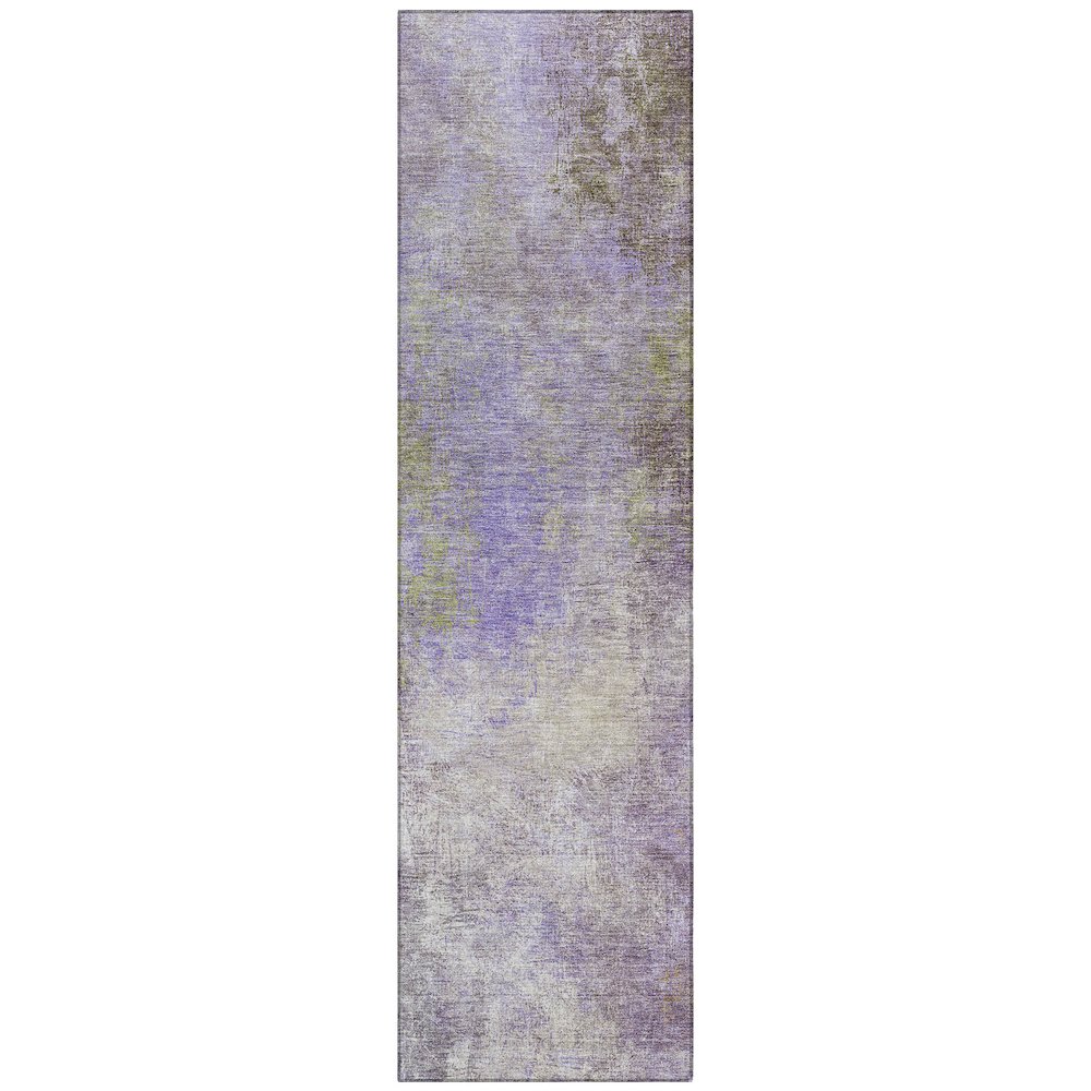 Machine Washable Indoor/Outdoor Chantille Purple 2'3" x 7'6" Runner Rug