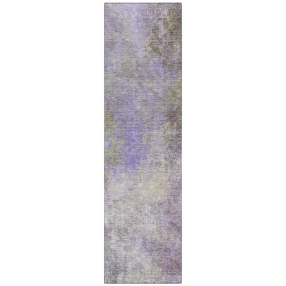 Machine Washable Indoor/Outdoor Chantille Purple 2'3" x 7'6" Runner Rug