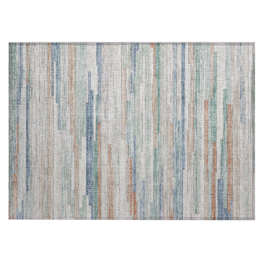 Machine Washable Indoor/Outdoor Chantille Linen 1'8" x 2'6" Rug