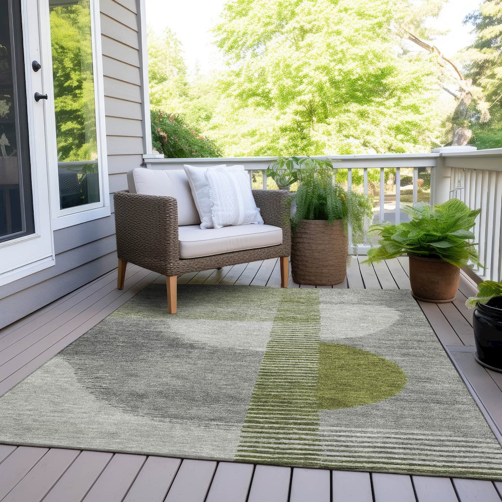 Machine Washable Indoor/Outdoor Chantille Olive 2'6" x 3'10" Rug