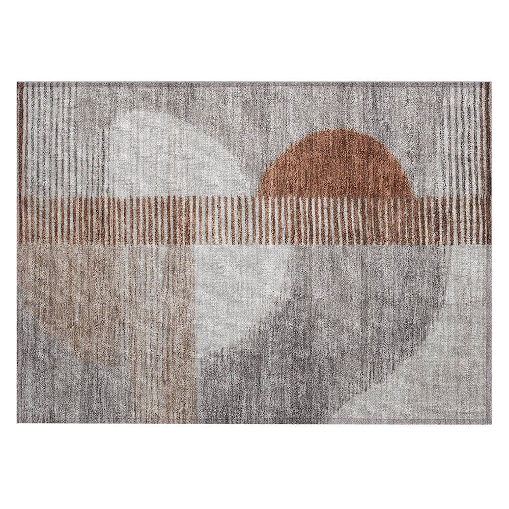 Machine Washable Indoor/Outdoor Chantille Taupe 1'8" x 2'6" Rug