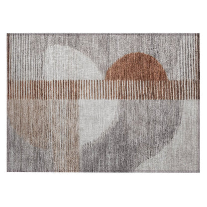 Machine Washable Indoor/Outdoor Chantille Taupe 1'8" x 2'6" Rug
