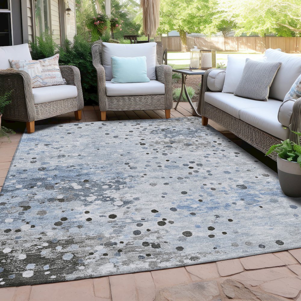 Machine Washable Indoor/Outdoor Chantille Sky 2'6" x 3'10" Rug
