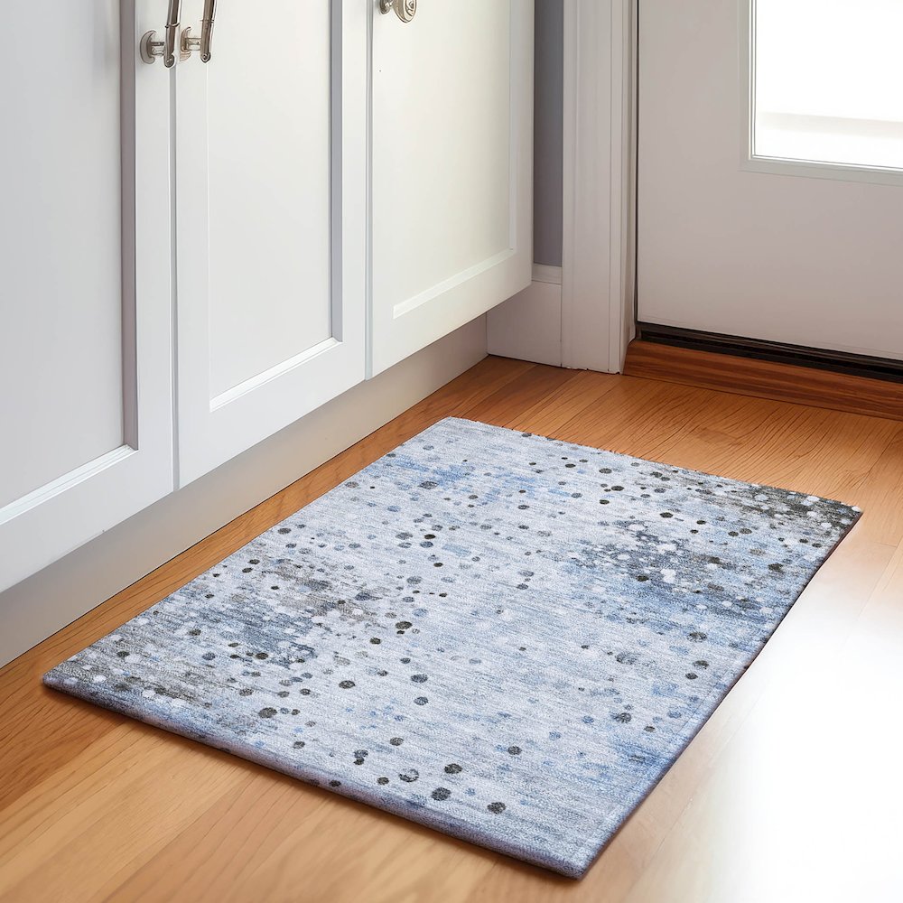 Machine Washable Indoor/Outdoor Chantille Sky 1'8" x 2'6" Rug