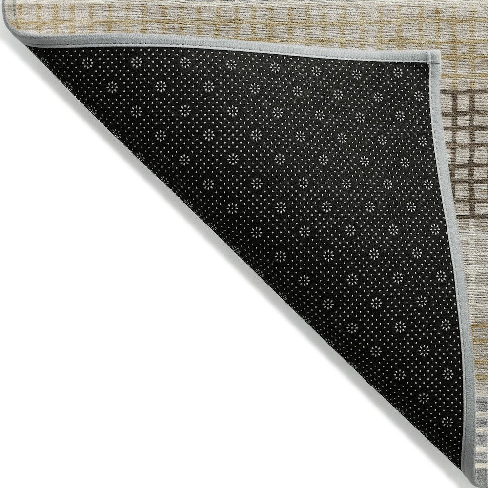 Machine Washable Indoor/Outdoor Chantille Beige 1'8" x 2'6" Rug