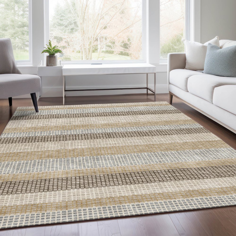 Machine Washable Indoor/Outdoor Chantille Beige 2'6" x 3'10" Rug