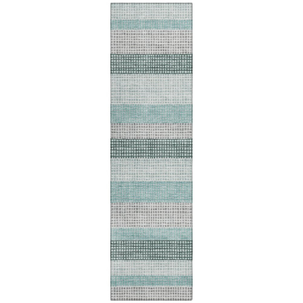 Machine Washable Indoor/Outdoor Chantille Teal 2'3" x 7'6" Runner Rug