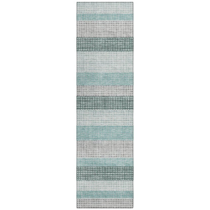 Machine Washable Indoor/Outdoor Chantille Teal 2'3" x 7'6" Runner Rug