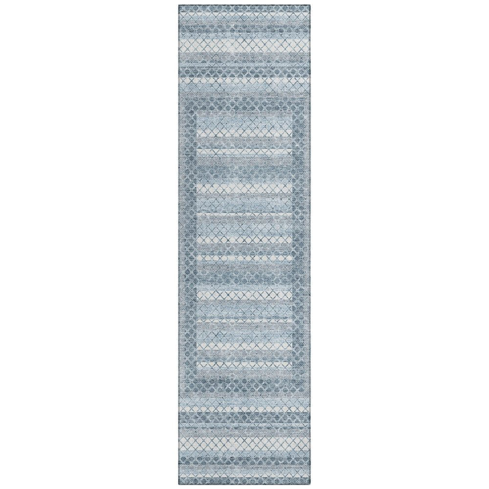 Machine Washable Indoor/Outdoor Chantille Denim 2'3" x 7'6" Runner Rug