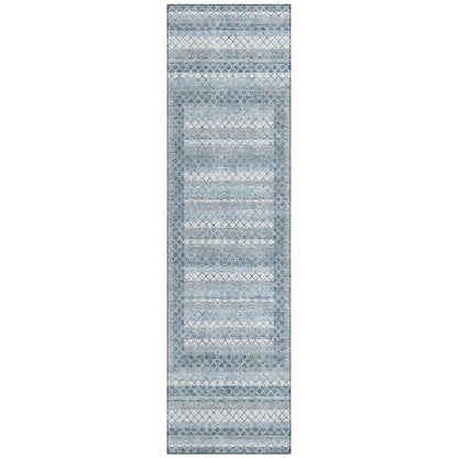 Machine Washable Indoor/Outdoor Chantille Denim 2'3" x 7'6" Runner Rug