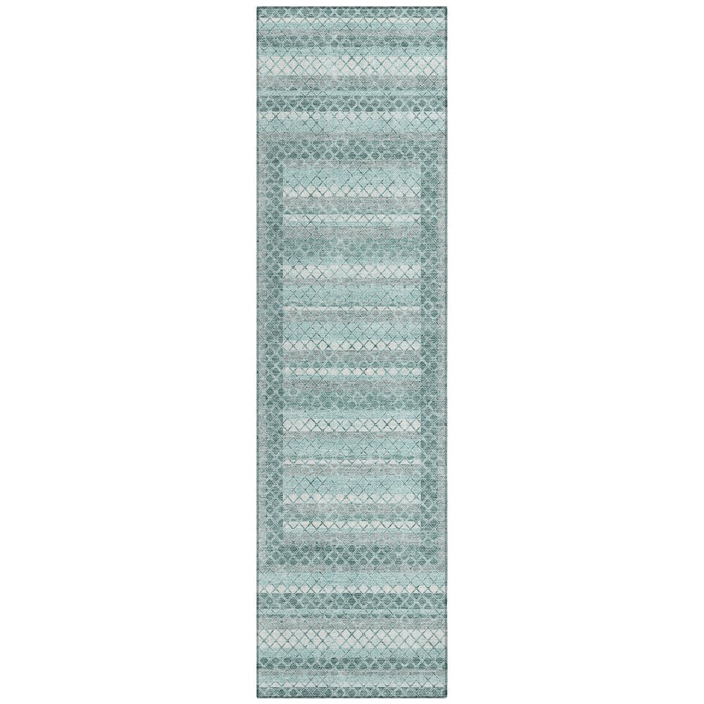 Machine Washable Indoor/Outdoor Chantille Teal 2'3" x 7'6" Runner Rug