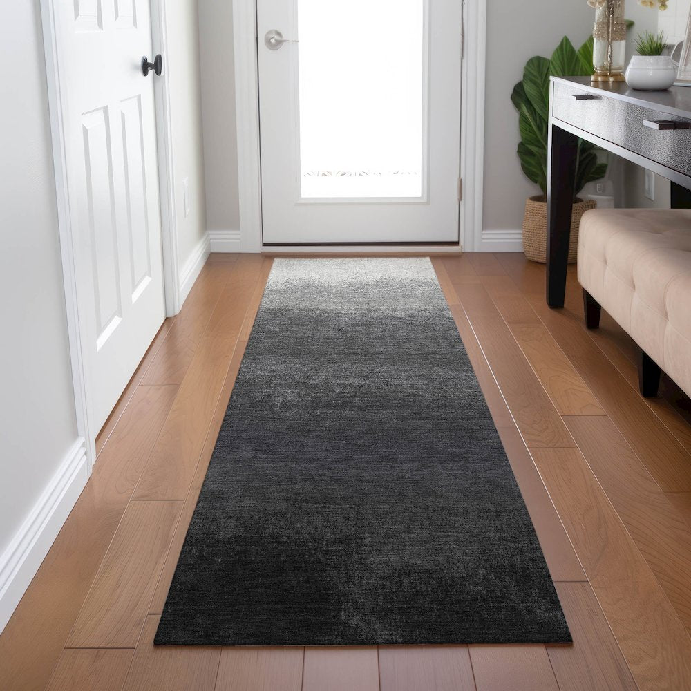 Machine Washable Indoor/Outdoor Chantille Gray 2'3" x 7'6" Runner Rug