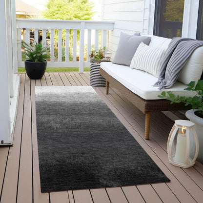 Machine Washable Indoor/Outdoor Chantille Gray 2'3" x 7'6" Runner Rug