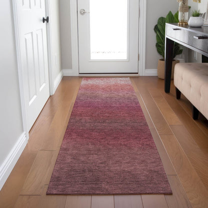 Machine Washable Indoor/Outdoor Chantille Red 2'3" x 7'6" Runner Rug