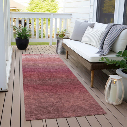 Machine Washable Indoor/Outdoor Chantille Red 2'3" x 7'6" Runner Rug